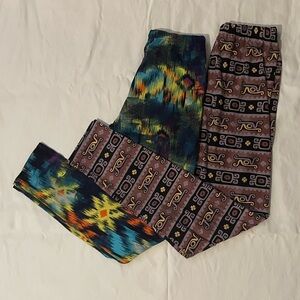 Colorful Patterned Leggings Set of 2